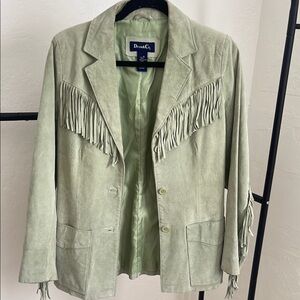 Vintage Women's Fringe Jacket - sage Green